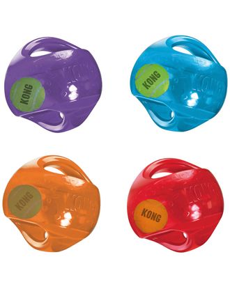 KONG Jumbler Ball M/L 14cm - piszcząca piłka dla psa z uchwytami