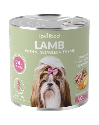 Lovi Food Lamb with Vegetables & Thyme 800g - mokra karma dla psa, z jagnięciną, warzywami i tymiankiem