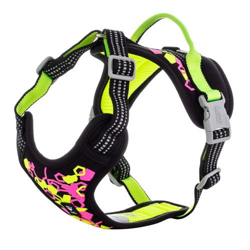 Hurtta Weekend Warrior Harness Neon II Licorice - szelki dla aktywnych psów
