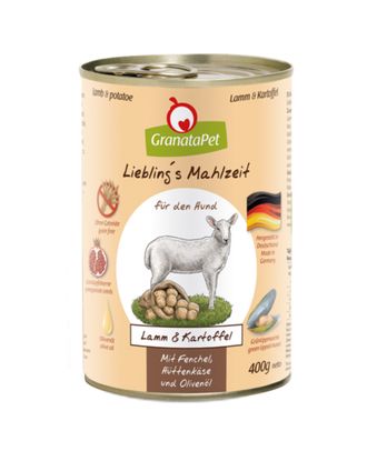 GranataPet Lamb & Potato - bezzbożowa mokra karma dla psa, jagnięcina i ziemniaki - 400g