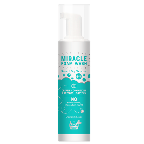 Hownd Miracle Foam Wash, Natural Dry Shampoo 200ml - suchy szampon dla psa, w piance, neutralizujący nieprzyjemne zapachy