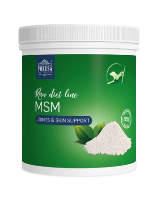 Pokusa RawDietLine MSM - naturalny preparat siarkowy na stawy, skórę i sierść dla psa, kota, łatwo przyswajalny - 300g