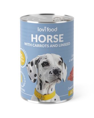 Lovi Food Horse with Carrots and Linseed 400g - mokra karma dla psa, z koniną, marchewką i siemieniem lnianym