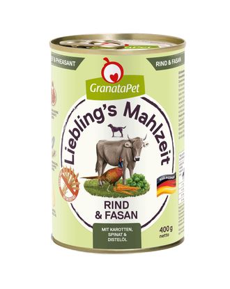 GranataPet Beef & Pheasant - bezzbożowa mokra karma dla psa, wołowina i bażant - 400g
