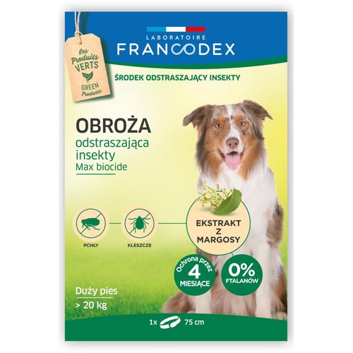 Francodex Repellent Collar - obroża przeciw insektom dla dużych psów powyżej 20kg (75cm)