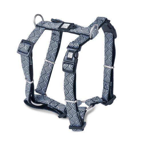 Max&Molly H-Harness Mykonos Black - czarno-białe szelki dla psa i szczeniaka, regulowane