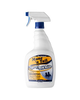 Mane'n Tail Spray'n White  Shampoo - szampon z odżywką do białej, szarej i złotej sierści konia, w sprayu
