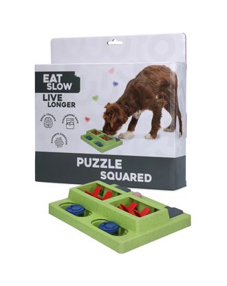 Eat Slow Live Longer Puzzle Squared - zabawka dla psa na inteligencję, kanciasta