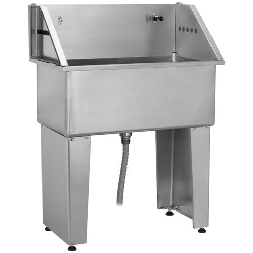 Blovi Free Standing Stainless Steel ECO Tub - wanna groomerska ze stali nierdzewnej, z opuszczanymi ściankami