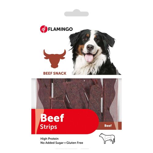 Flamingo Snack Beef Stripes 85g - Flamingo Snack Duck Jerky 85g - przysmaki dla psa, paski suszonej wołowiny