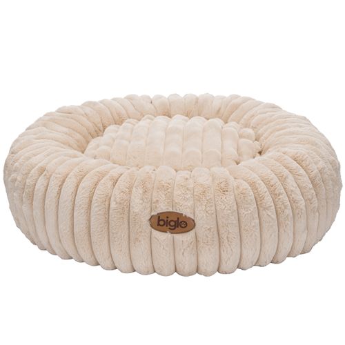 Biglo Cobe Donut Beige - mięciutkie, puszyste i antystresowe legowisko dla psa, beżowe