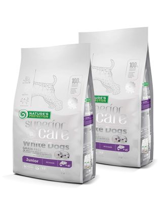Nature’s Protection Superior Care White Dogs Junior All Breeds - karma dla szczeniąt ras białych 