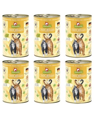 GranataPet DeliCatessen Chicken Pur - bezzbożowa mokra karma dla kota, kurczak - 6x 400g