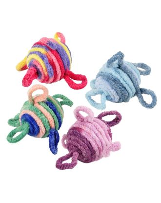 Flamingo Cat Woolen Balls 2szt. - piłeczki dla kota, z pętelkami z mikrofibry, grzechoczące