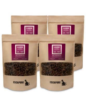 Escapure Trockenfutter Lamm mit Geflügel - pełnoporcjowa sucha karma dla dorosłych kotów, jagnięcina z drobiem - 4x 600g