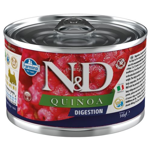 Farmina ND Quinoa Digestion - pełnowartościowa, bezzbożowa karma dla dorosłych psów, wspierająca układ pokarmowy, z jagnięciną i komosą ryżową