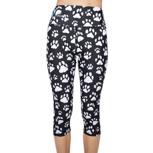 Groom Professional Paw Print Leggings - krótkie legginsy groomerskie w łapki, rybaczki
