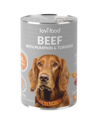 Lovi Food Beef with Pumpkin 400g - mokra karma dla psa, z wołowiną, dynią i kurkumą