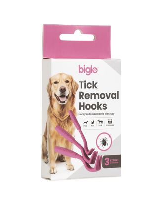 Biglo Biglo Tick Removal Hooks Pink 3szt. - haczyki do usuwania kleszczy, różowe