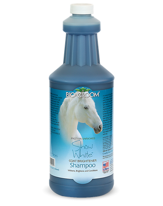 Bio-Groom Show White 946ml - szampon dla koni o jasnym umaszczeniu, rozjaśniający, koncentrat 1:8