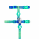 Dashi Lumix Borealis Cat Harness + Leash - szelki i smycz dla kota, zestaw, niebiesko-zielone