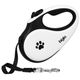 Biglo Ergo Plus White Retractable Leash - smycz automatyczna dla psa, taśmowa, z antypoślizgowym uchwytem