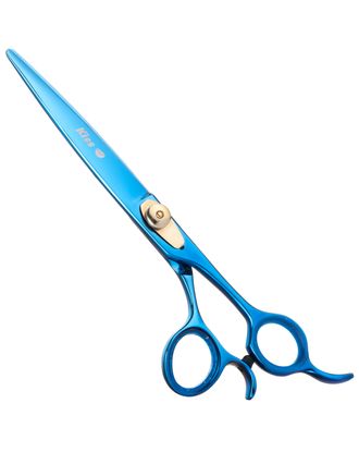 Geib Kiss Gold Blue Straight Scissors - wysokiej jakości nożyczki proste z mikroszlifem i niebieskim wykończeniem