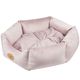 Blovi Bed Velur Love Pink L - eleganckie welurowe legowisko dla psa i kota, heksagon brudny róż
