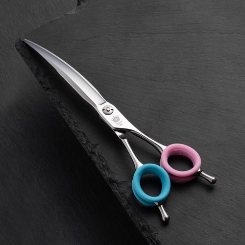 Blovi Queen Line Curved Scissors - profesjonalne nożyczki groomerskie gięte, stal japońska VG10