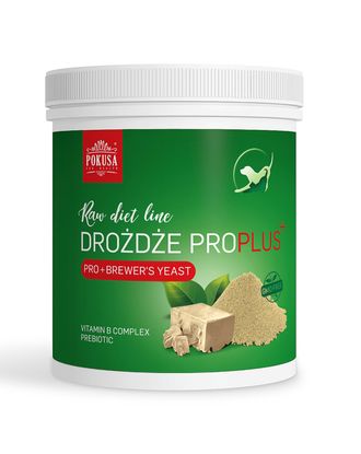Pokusa Raw Diet Brewer's Yeast Pro Plus - browarnicze drożdże dla psa i kota wzbogacone prebiotykami, wzmacniają odporność, układ trawienny - 250g