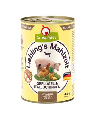 GranataPet Poultry & Italian Ham - bezzbożowa mokra karma dla psa, drób i włoska szynka