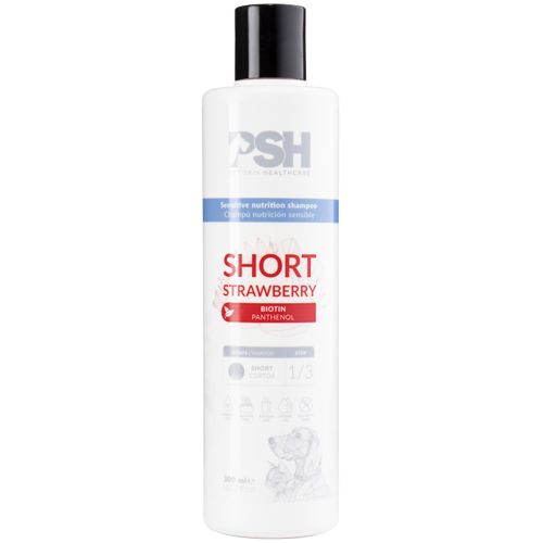 PSH Daily Beauty Short Strawberry Shampoo 300ml - wegański szampon do krótkiej sierści psa i kota, z biotyną