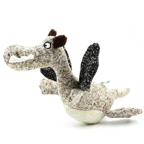 Record Cotton Dragon 22cm - bawełniany smok, zabawka dla psa z piszczałką 