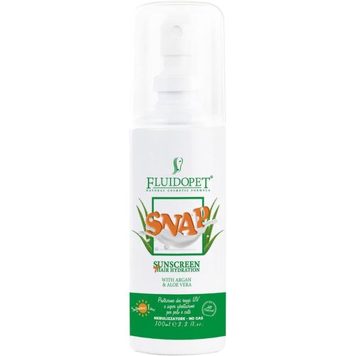 FluidoPet Snap SunScreen Spray - preparat nawilżający sierść z filtrem UV i ekstraktami z aloesu i olejku arganowego