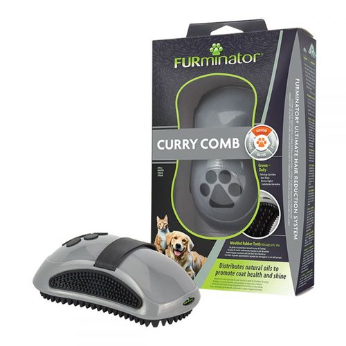 FURminator Curry Comb gumowe zgrzebło do masażu i wyczesywania, dla ras krótkowłosych, dla psów i kotów.