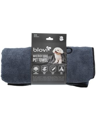 Blovi Microfibre Pet Towel 60x100cm - ręcznik z mikrofibry dla psa i kota, super chłonny, szary