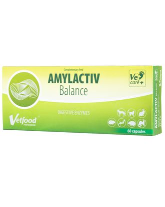 Vetfood Amylactiv Balance - suplement wspomagający pracę przewodu pokarmowego, dla psa, kota, gryzoni i królików - 60tab.