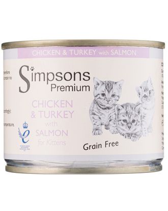 Simpsons Premium Kitten Chicken & Turkey with Salmon- bezzbożowa karma dla kociąt, kurczak, indyk i łosoś