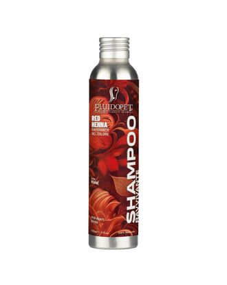 FluidoPet Henna Natural Shampoo - profesjonalny szampon podbijający czerwony, rudy, mahoniowy, złoty, brązowy kolor sierści, koncentrat 1:20 - 150ml