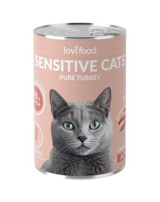Lovi Food Cat Sensitive Pure Turkey 400g - monobiałkowa mokra karma dla kotów wrażliwych, z indykiem