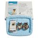MidWest iCrate Fashion Blue S Kit - zestaw klatka dla psa z legowiskiem, pokrowcem i 2 miskami, niebieska, rozmiar S 61x46x48cm