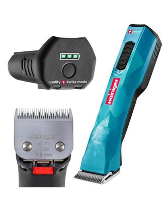 Heiniger Opal 2-Speed Brushless Clipper - profesjonalna, dwubiegowa maszynka bezprzewodowa z ostrzem nr 10 (1,5mm) i walizką - Jeden akumulator