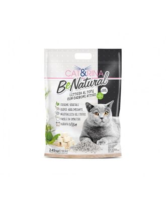 Cat&Rina BeNatural Tofu Litter Activated Charcoal - roślinny żwirek z węglem aktywnym dla kota, neutralizuje zapachy - 5,5L
