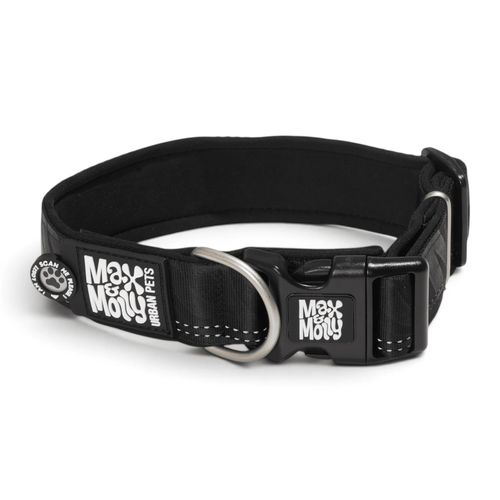 Max&Molly GOTCHA! Smart ID Matrix 2.0  Extra Wide Collar Black - szeroka obroża dla psa z identyfikatorem QR, czarna