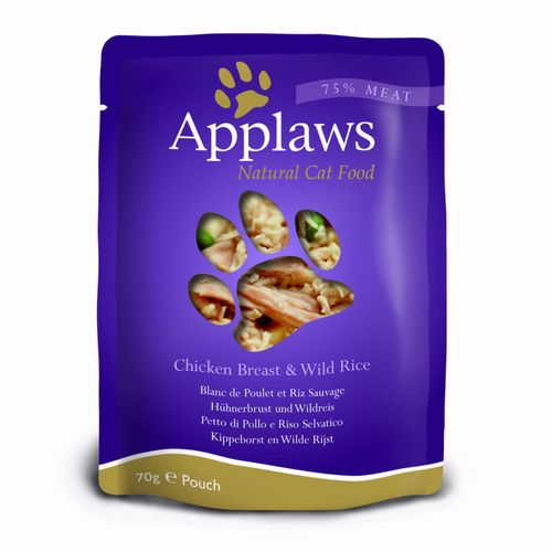 Applaws Chicken Breast & Wild Rice 12x70g - karma mokra dla kotów z piersią z kurczaka i dzikim ryżem