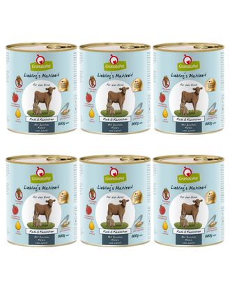 GranataPet Veal & Coney - bezzbożowa mokra karma dla psa, cielęcina i królik - 6x 800g