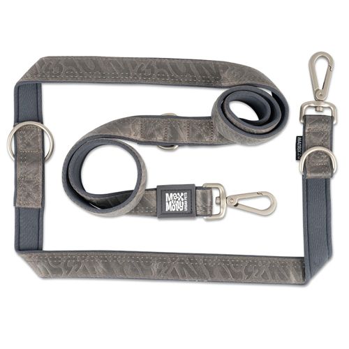 Max&Molly Multi Function Leash Matrix 2.0 Stone - przepinana smycz dla psa, odblaskowa, szara