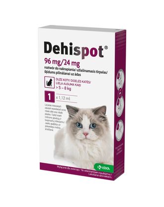 Dehispot 96mg/24mg - krople dla kota na pasożyty wewnętrzne, dla kotów o wadze 5-8kg