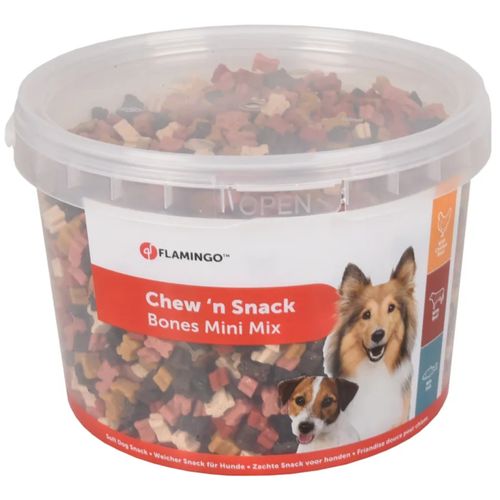 Flamingo Chew'n Snack Minibones Mix 1,8kg - małe treserki dla psa, kurczak, wołowina, ryby
