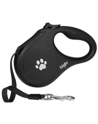 Biglo Standard Black Retractable Dog Leash - automatyczna smycz dla psa, taśmowa